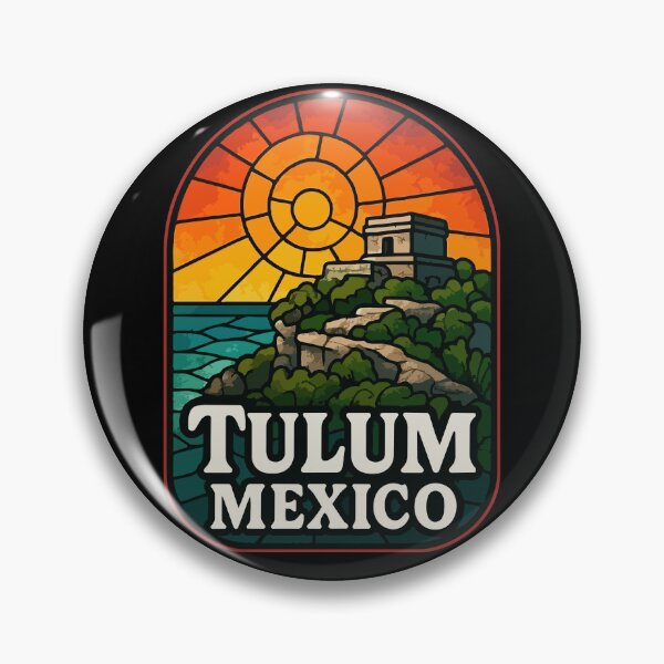 Item preview, Tulum Mexico Mayan Ruins Stained Glass Art Travel designed and sold by TomFrontierArt.