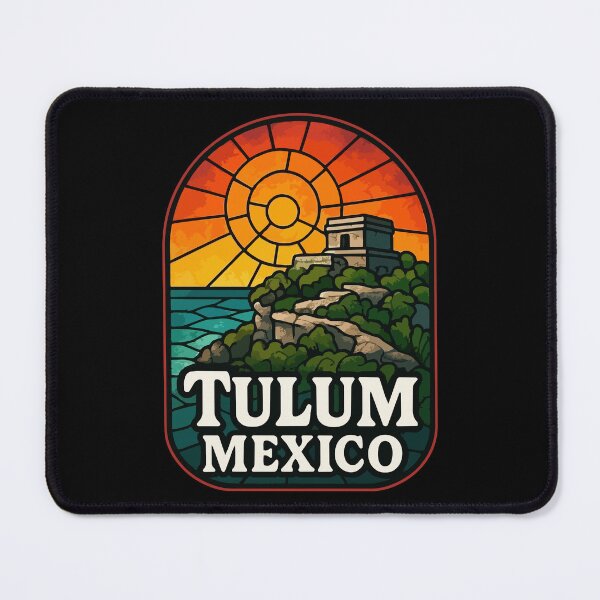 Item preview, Tulum Mexico Mayan Ruins Stained Glass Art Travel designed and sold by TomFrontierArt.