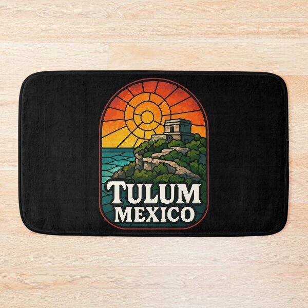 Item preview, Tulum Mexico Mayan Ruins Stained Glass Art Travel designed and sold by TomFrontierArt.