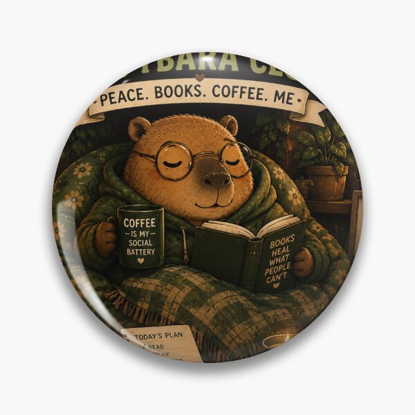 Item preview, Coffee Is My Social Battery - Introvert Capybara designed and sold by lovepower.