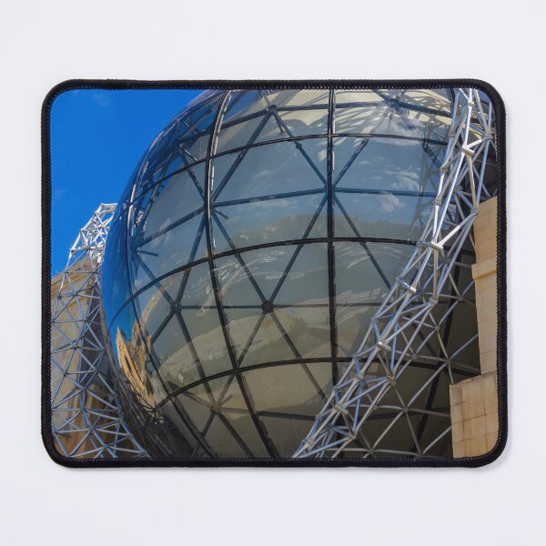 Item preview, Modern Glass Globe Architecture With Lattice Steel Structure And Reflective Dome Over Urban Plaza designed and sold by Nmallia.