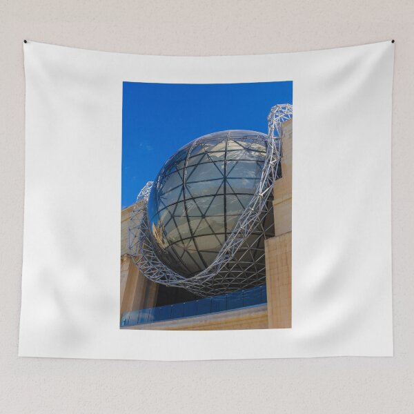 Item preview, Modern Glass Globe Architecture With Lattice Steel Structure And Reflective Dome Over Urban Plaza designed and sold by Nmallia.