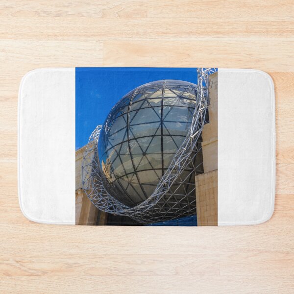Item preview, Modern Glass Globe Architecture With Lattice Steel Structure And Reflective Dome Over Urban Plaza designed and sold by Nmallia.