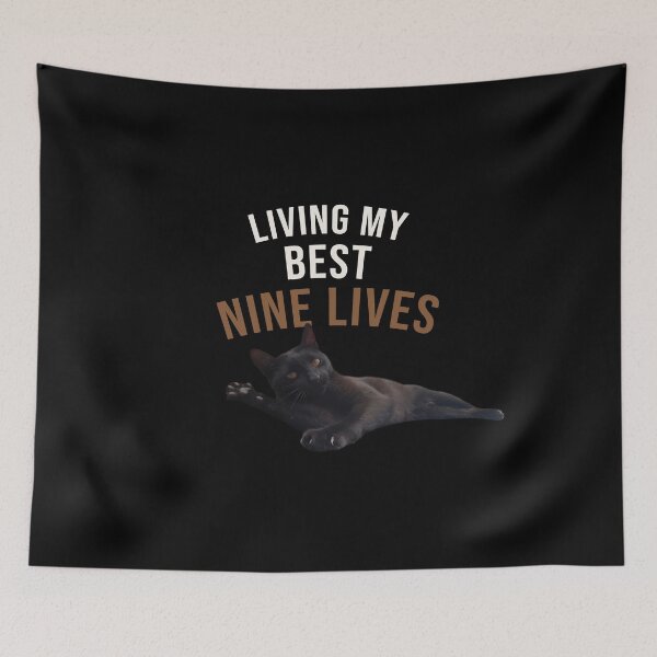 Item preview, Living My Best Nine Lives - Funny Cat Lover Design designed and sold by MB-CatPrints.