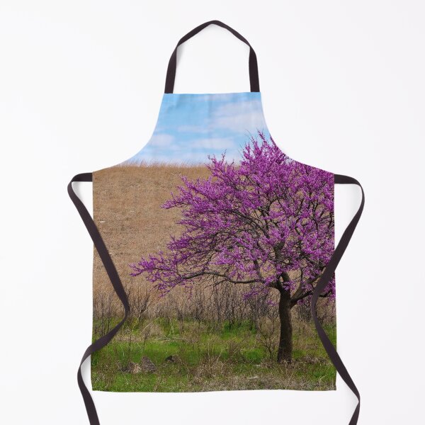 Item preview, Solitary Redbud tree with green grass and dried prairie background.  designed and sold by South 500 Photography.