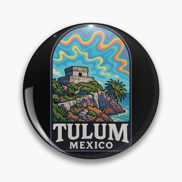 Item preview, Tulum Mexico Mayan Ruins Trippy Art Travel designed and sold by TomFrontierArt.