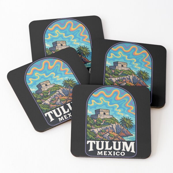 Item preview, Tulum Mexico Mayan Ruins Trippy Art Travel designed and sold by TomFrontierArt.
