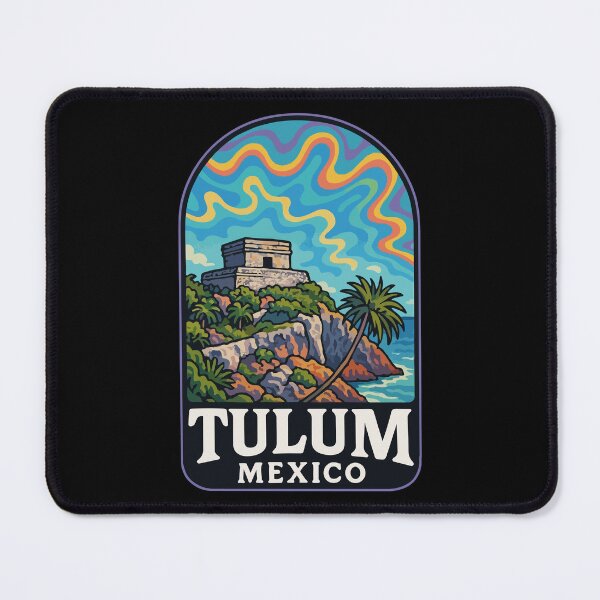Item preview, Tulum Mexico Mayan Ruins Trippy Art Travel designed and sold by TomFrontierArt.
