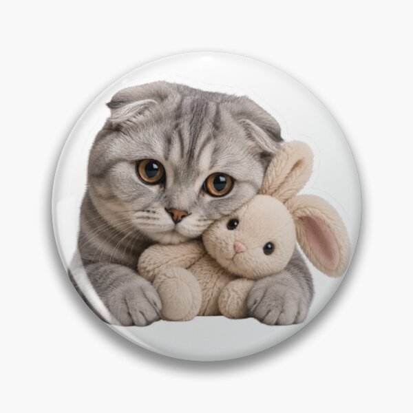 Item preview, Scottish Fold Cat with Plush Bunny designed and sold by Snurly.