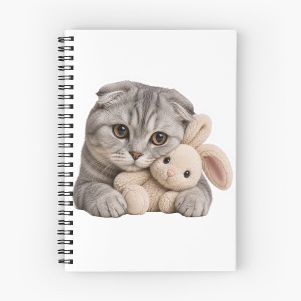 Item preview, Scottish Fold Cat with Plush Bunny designed and sold by Snurly.