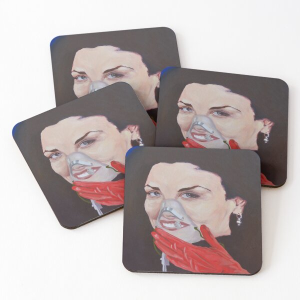 Item preview, Woman in mask painting designed and sold by Olivia Braunsteiner.