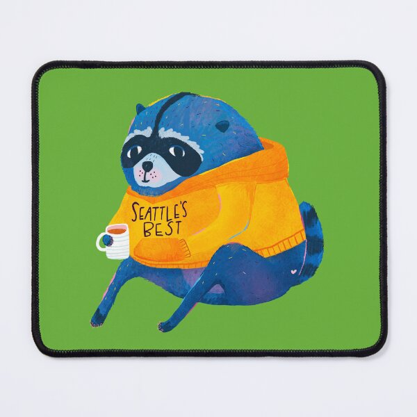Item preview, Jimothy the Raccoon - Seattle's Best - Drinking Coffee  Funny Art  designed and sold by Kathy Osborne Studio.