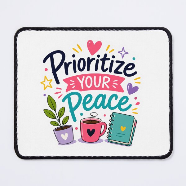 Item preview, Prioritize Your Peace | Cute Mental Health & Self Care Planner Design | ADHD Motivation designed and sold by Pixanova.