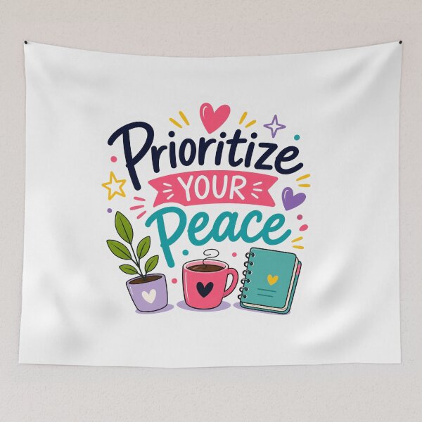 Item preview, Prioritize Your Peace | Cute Mental Health & Self Care Planner Design | ADHD Motivation designed and sold by Pixanova.