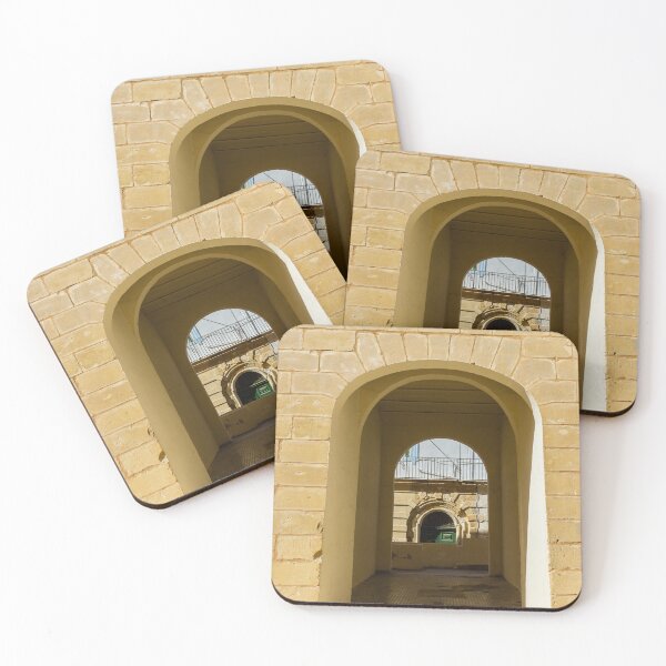 Item preview, Sunlit Stone Archway Framed Doorway Leading Through Passage to Green Door in Mediterranean Alley designed and sold by Nmallia.