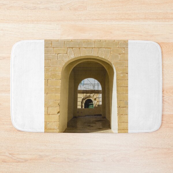 Item preview, Sunlit Stone Archway Framed Doorway Leading Through Passage to Green Door in Mediterranean Alley designed and sold by Nmallia.