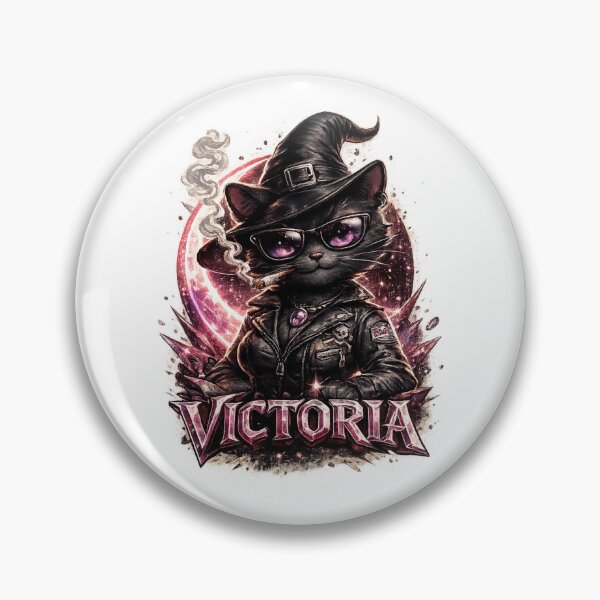 Item preview, Victoria Personalized Witch Cat Biker – Gothic Fantasy Black Cat Design designed and sold by AlexLineArt.
