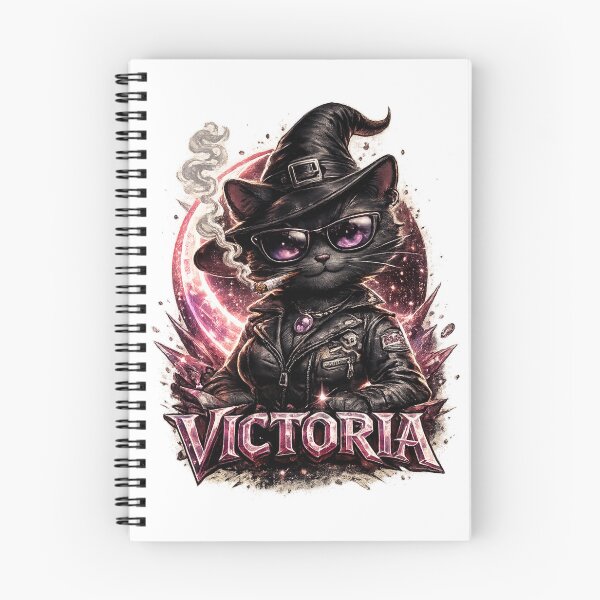 Item preview, Victoria Personalized Witch Cat Biker – Gothic Fantasy Black Cat Design designed and sold by AlexLineArt.