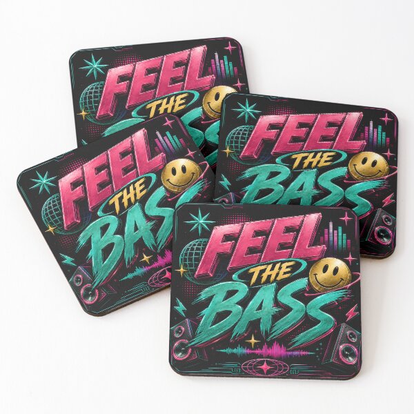 Item preview, Feel the Bass – Neon Rave Design for Techno, EDM & Festival Fans designed and sold by Peter Kaul.