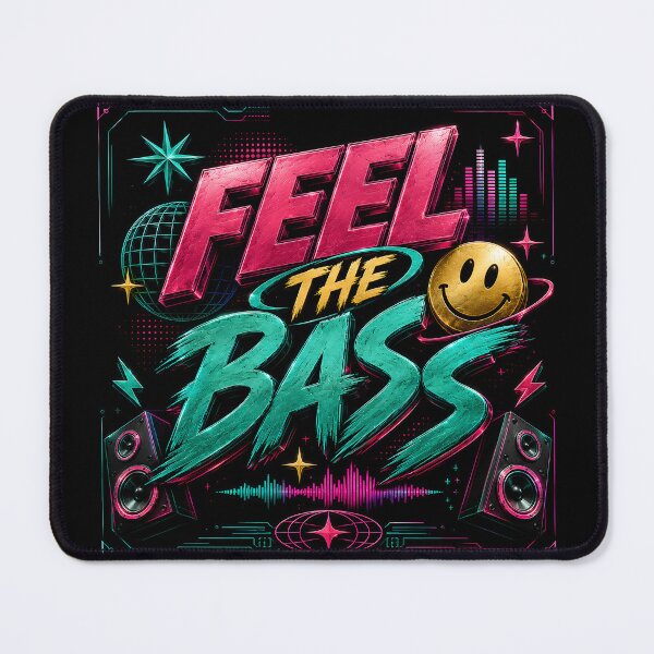 Item preview, Feel the Bass – Neon Rave Design for Techno, EDM & Festival Fans designed and sold by Peter Kaul.