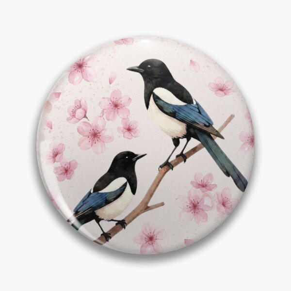 Item preview, Magpies in cherry blossoms designed and sold by windyday79.