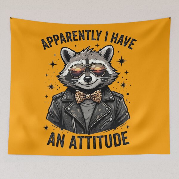 Item preview, Apparently I Have an Attitude Funny Raccoon designed and sold by yanderedev.