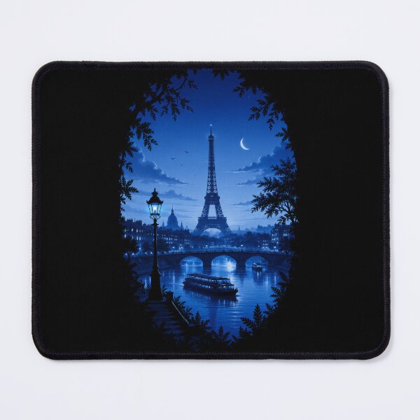 Item preview, Minimalist Blue Paris Skyline | Eiffel Tower Landscape designed and sold by RedHDesign.