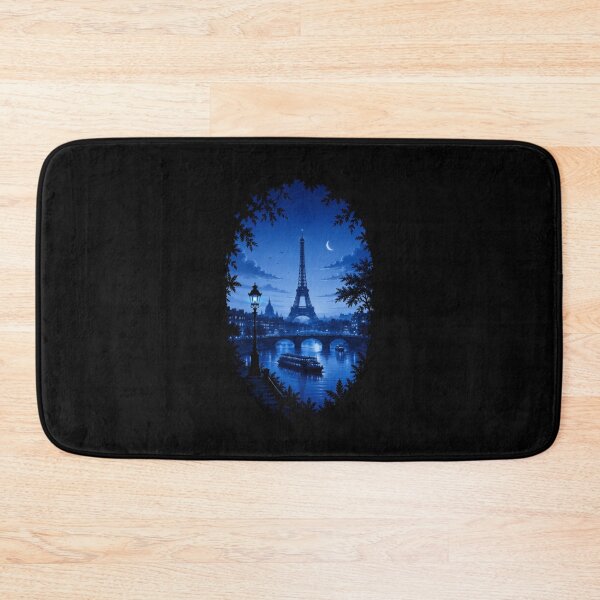 Item preview, Minimalist Blue Paris Skyline | Eiffel Tower Landscape designed and sold by RedHDesign.