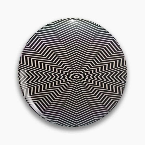 Item preview, The Mandala of Infinite Lines, Hypnotic Black & White Radial Star - Zigzag Op Art Optical Illusion designed and sold by RAYBIL.