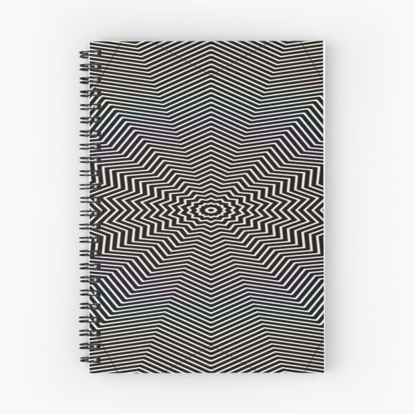 Item preview, The Mandala of Infinite Lines, Hypnotic Black & White Radial Star - Zigzag Op Art Optical Illusion designed and sold by RAYBIL.