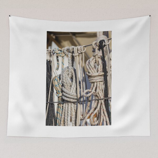 Item preview, Coiled Sailing Ropes and Rigging Lines Hanging on a Boat Mast Ready for Sail designed and sold by Nmallia.