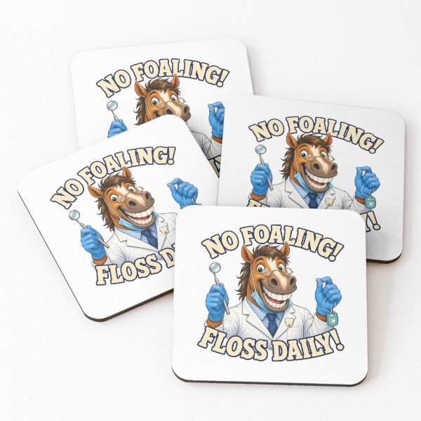 Item preview, Funny Horse Dentist – No Foaling, Floss Daily Cartoon Design designed and sold by Kolibra.