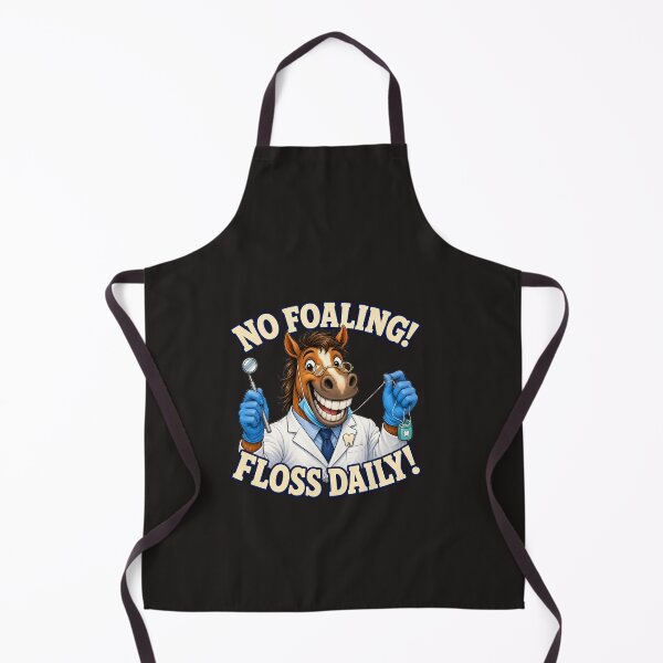Item preview, Funny Horse Dentist – No Foaling, Floss Daily Cartoon Design designed and sold by Kolibra.