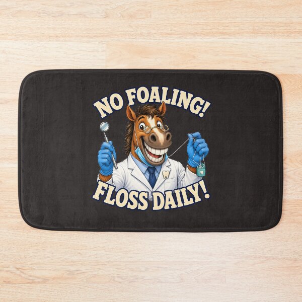 Item preview, Funny Horse Dentist – No Foaling, Floss Daily Cartoon Design designed and sold by Kolibra.