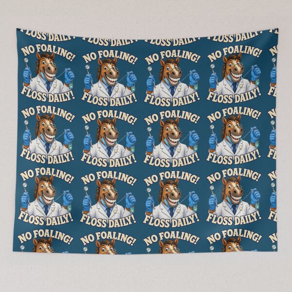 Item preview, Funny Horse Dentist – No Foaling, Floss Daily Cartoon Design designed and sold by Kolibra.