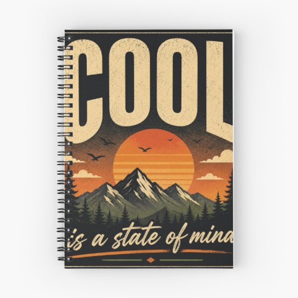 Item preview, Cool Is a State of Mind Retro Mountain Sunset Vintage Adventure T-Shirt Sticker designed and sold by TulipsArtDesigns .