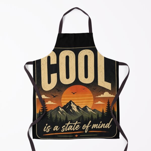 Item preview, Cool Is a State of Mind Retro Mountain Sunset Vintage Adventure T-Shirt Sticker designed and sold by TulipsArtDesigns .