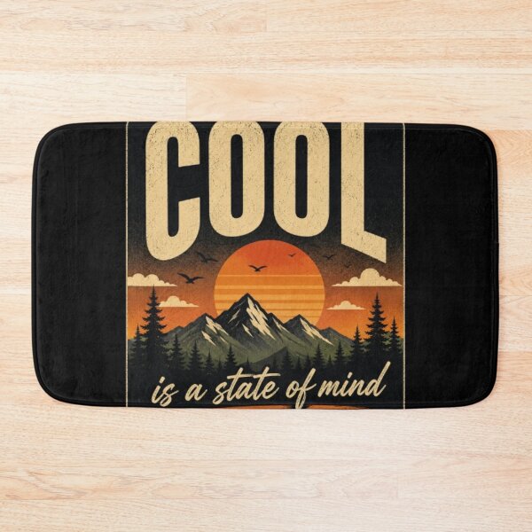 Item preview, Cool Is a State of Mind Retro Mountain Sunset Vintage Adventure T-Shirt Sticker designed and sold by TulipsArtDesigns .