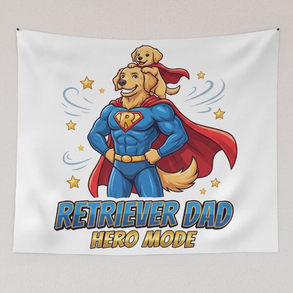 Item preview, Retriever Dad Hero Mode designed and sold by zoughlal.