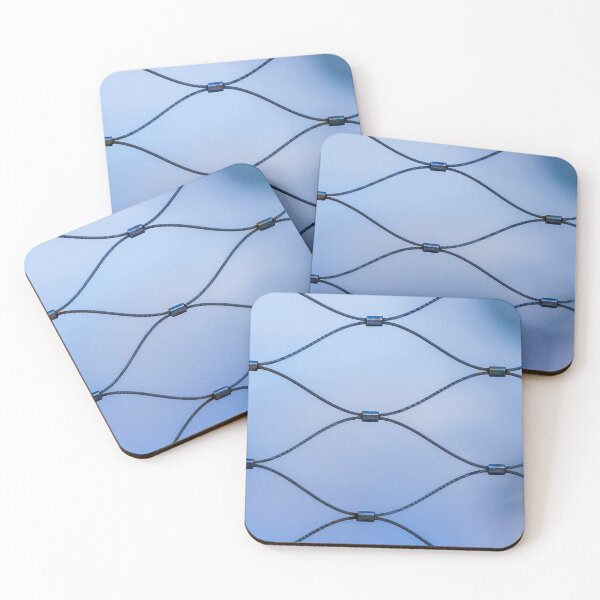 Item preview, Wire Rope Netting Safety Barrier With Geometric Pattern On Blue Background For Protection designed and sold by Nmallia.