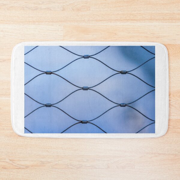 Item preview, Wire Rope Netting Safety Barrier With Geometric Pattern On Blue Background For Protection designed and sold by Nmallia.
