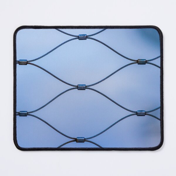 Item preview, Wire Rope Netting Safety Barrier With Geometric Pattern On Blue Background For Protection designed and sold by Nmallia.
