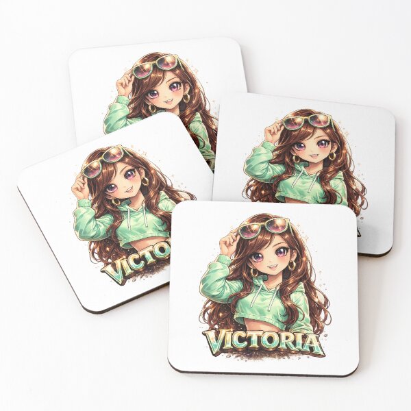 Item preview, Victoria Personalized Anime Girl – Cute Kawaii Hoodie Aesthetic Design designed and sold by AlexLineArt.