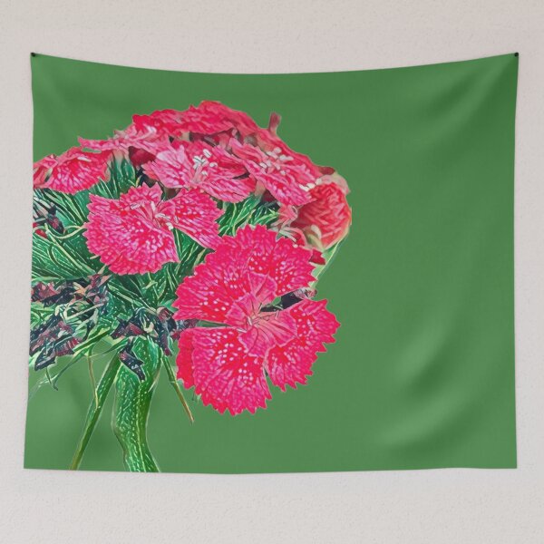 Item preview, Impressionist Pink Dianthus Sweet William Flower Art designed and sold by BalkanBloom.