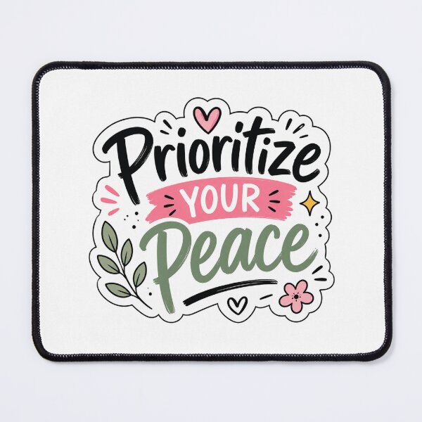 Item preview, Prioritize Your Peace | Self Care Quote | Mental Health, Mindfulness & Positive Affirmation Design designed and sold by Pixanova.