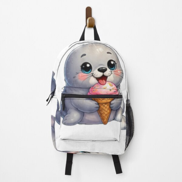 Item preview, Kawaii Seal Ice Cream Cartoon designed and sold by DailyDoodlesBySumbul.