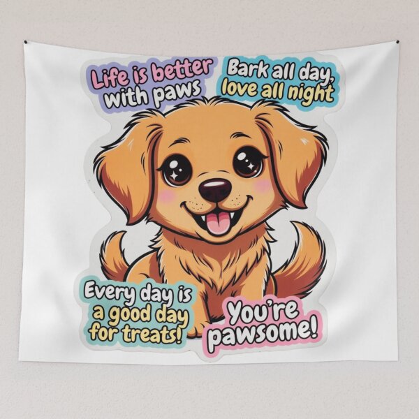 Item preview, Cute Pawsome Puppy Quotes Sticker designed and sold by ExploreAura Studio.