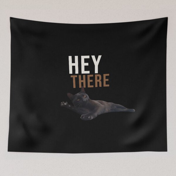 Item preview, Hey There - Cute Black Cat Design designed and sold by MB-CatPrints.
