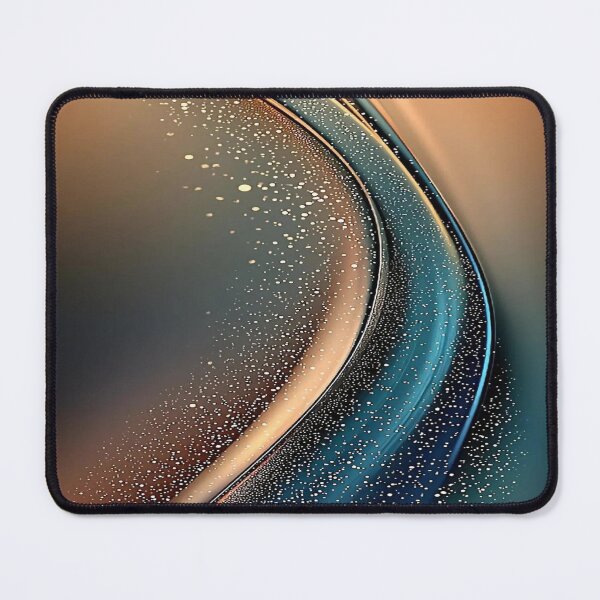 Item preview, The Elegance of Metallic Movement, Abstract Luxury Curve - Metallic Wave in Copper and Deep Blue with Sparkles designed and sold by RAYBIL.