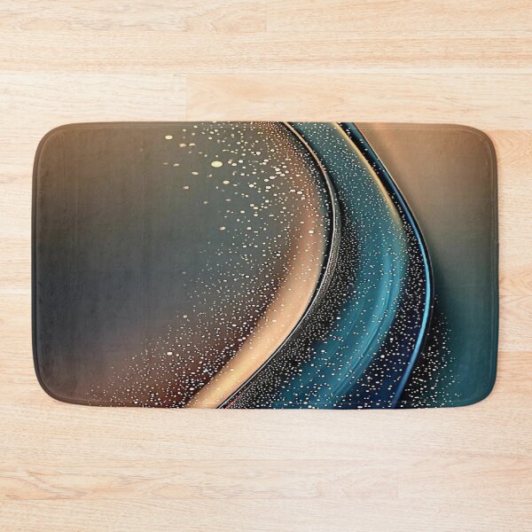 Item preview, The Elegance of Metallic Movement, Abstract Luxury Curve - Metallic Wave in Copper and Deep Blue with Sparkles designed and sold by RAYBIL.